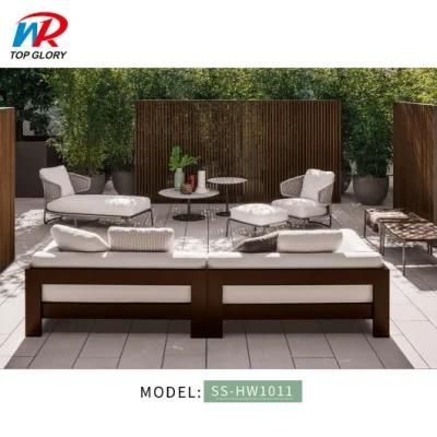 Modern Fabric Living Room Outdoor Corner Sectional Sofa Garden Furniture