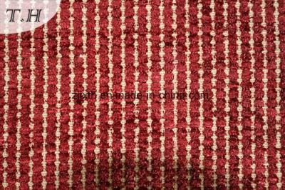 2015 Polyester Yarn Dyed Jacquard Sofa Fabric in Red Color