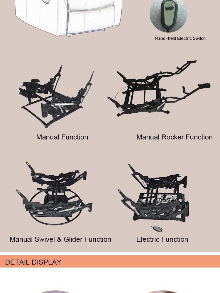 8 Point Vibration Massage Recliner Sofa with Manual Function