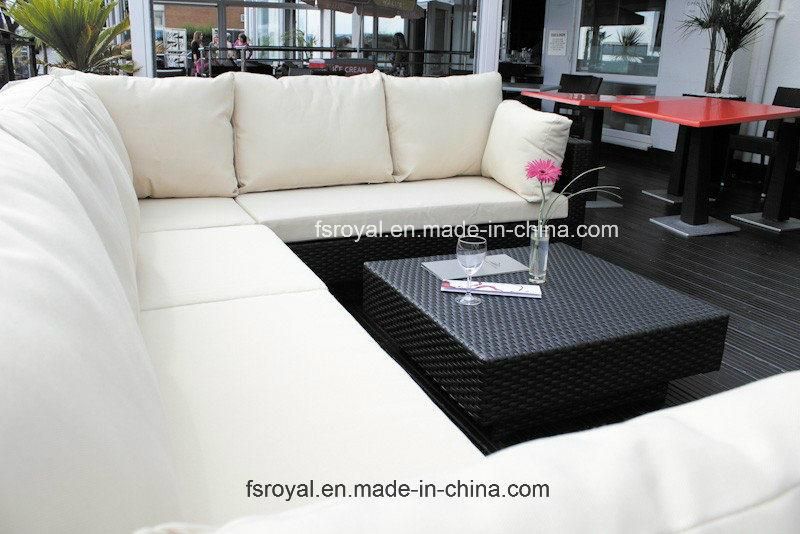 Outdoor Garden Villa Swimming Pool Four Rattan Sofa Table Set Furniture with Customized Color