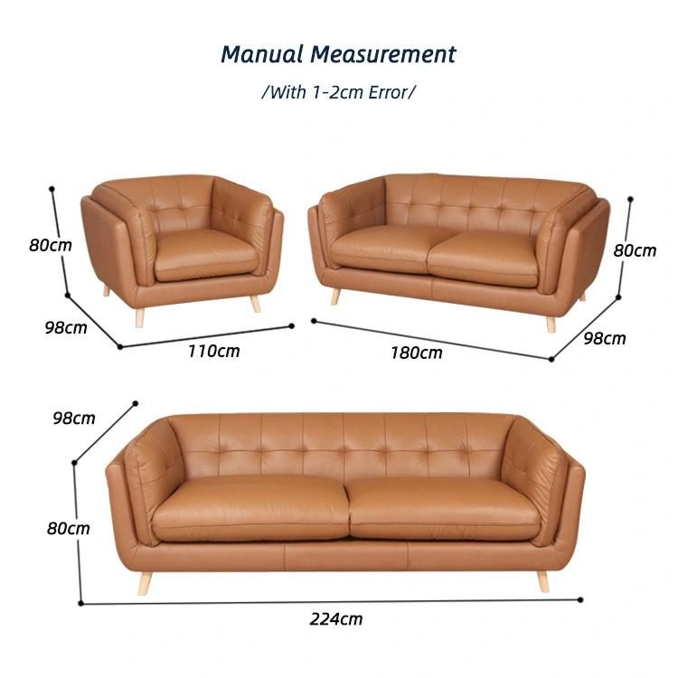 Modern Furniture OEM ODM Single Seat Leather Sofa Set for Apartment Living Room