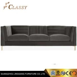 High Quality Velvet Sofa Bed for Home Furniture with Stainless Steel Frame