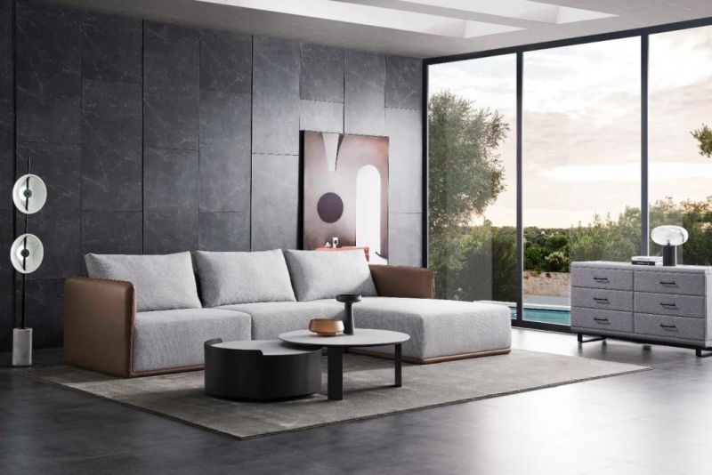 Modern Italy Sofa Livingroom Furniture Sectional Sofa Corner Sofa Leather Sofa for Home GS9032