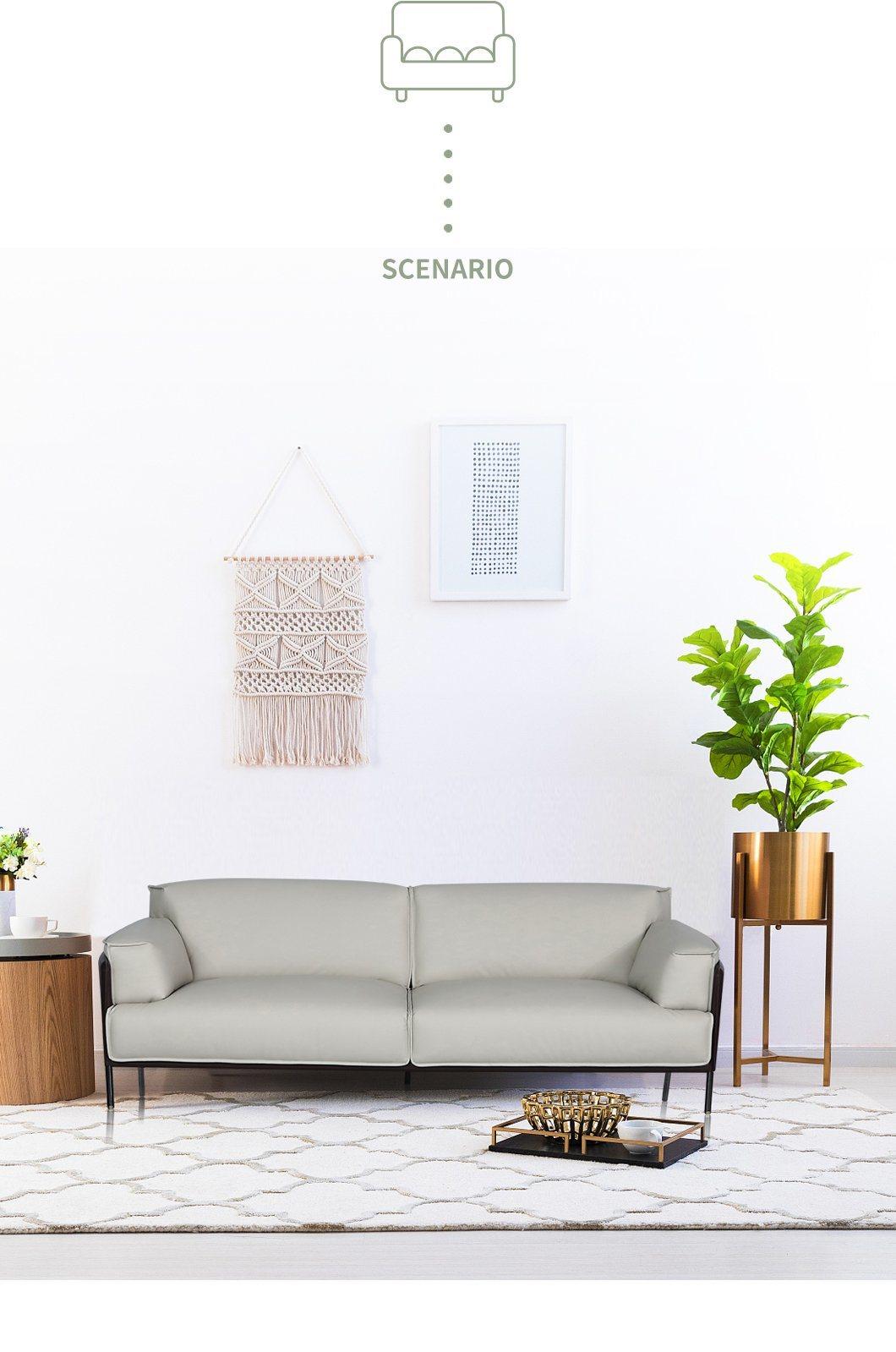 Customized Color and Size 2 Seater Living Room Leather Sofa