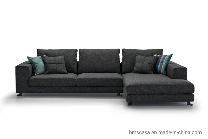 Contemporary Leisure Black Sectional Sofa for Apartment