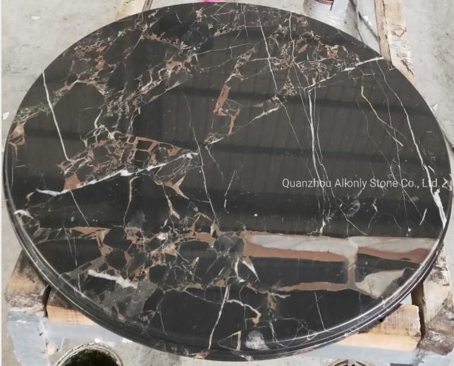 Round Greay Marble Stone Table Top for coffee Table Design