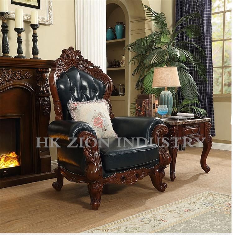 Foshan Top Quality European Antique Style Living Room Sofas Luxury Sofa Living Room Furniture House Sofa Set Hotel Setting Room Cowhide Sofa