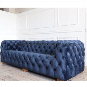 Blue Nightclub Pub Button Chesterfield Lounge Sofa