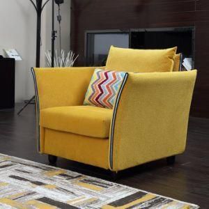 Morden Design Yellow One Seat Fabric Sofa for Home