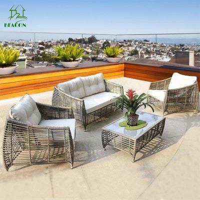 Outdoor Patio Furniture Sofa Sectional Set All Weather Garden Rattan Sofa Set