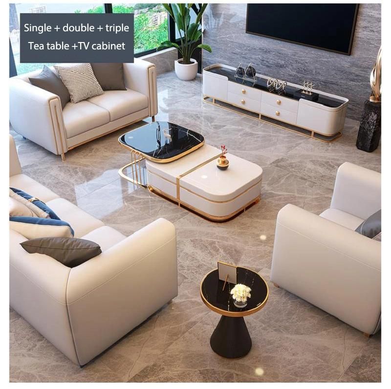 Customized Wooden Frame Combination Sofa Furniture First Layer Cowhide