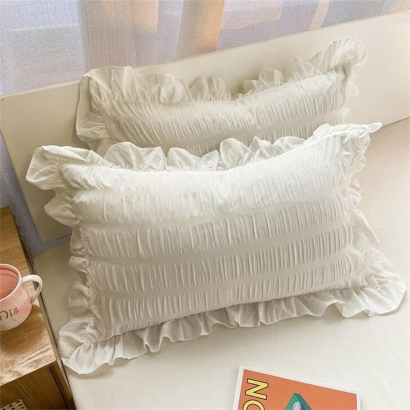 Pillow Case Ins Girl Princess Style Small Fresh and Lovely Solid Color Single Korean Lace Dormitory Pillowcase