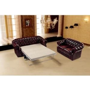 Luxury Italian Leather Chesterfield Sofa with Sofa Bed Function MS-30#