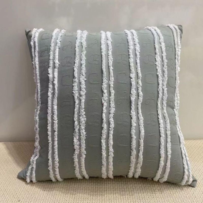 Decor Boho Clipped Jacquard Pillow Cushion for House Warming Striped Jacquard Pillow Case for Bedroom