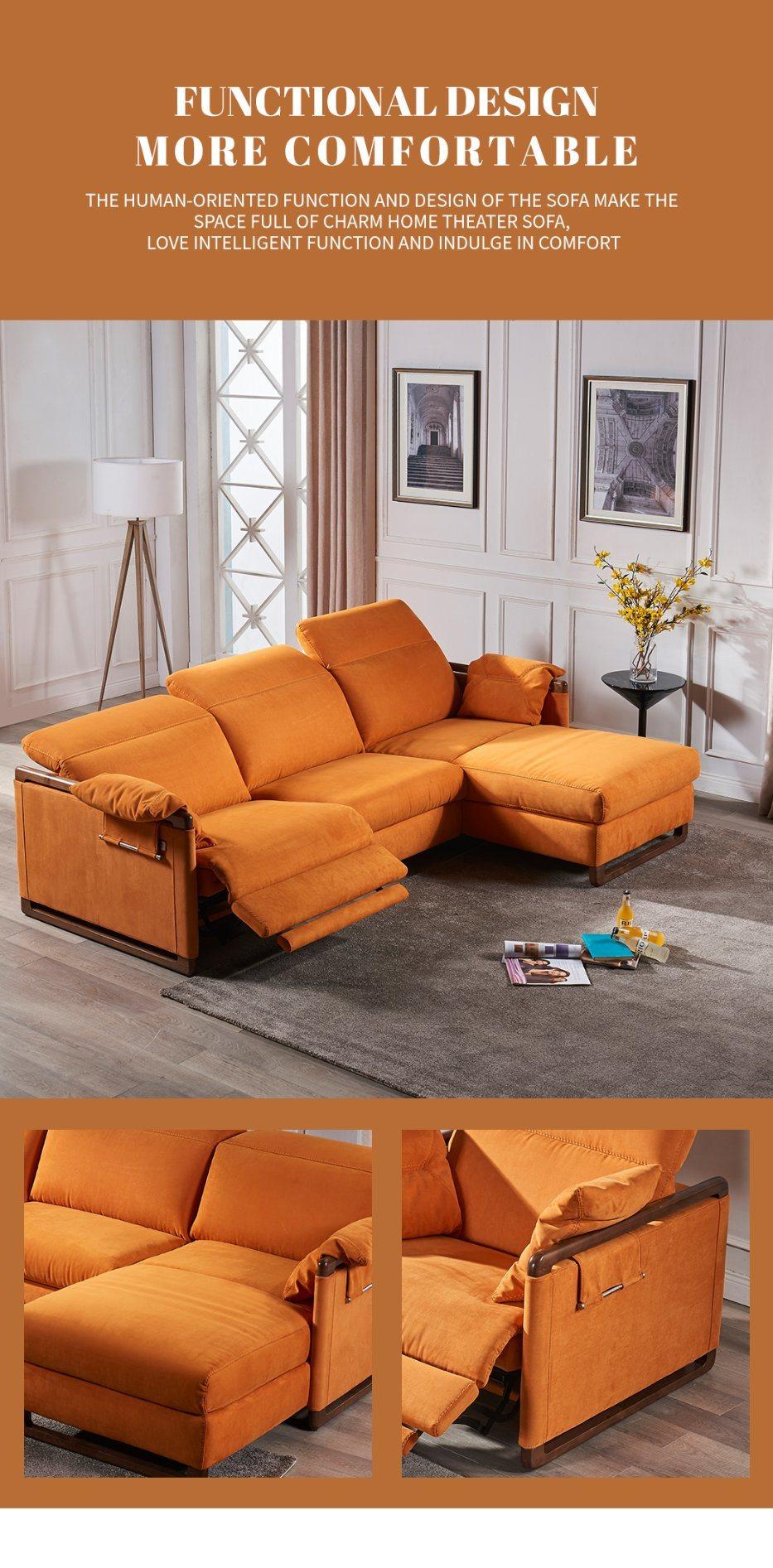 Functional Fabric Sofa Combination Modern Simple Italian Multifunctional Size Living Room Sofa for Lazy People