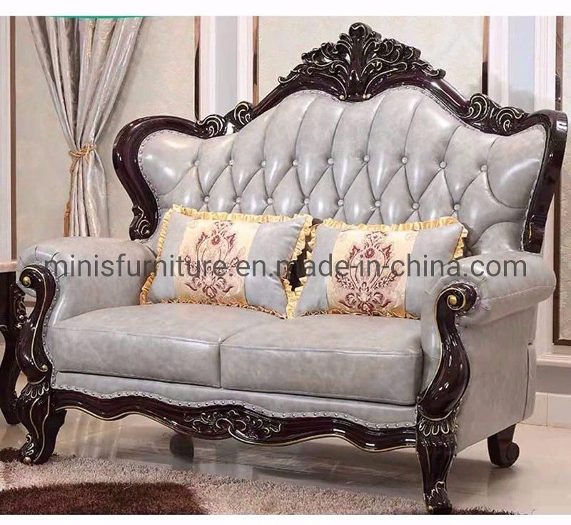 (MN-CSF17) Hotel Lounge/ Home Living Room Wooden Furniture Leather Sofa