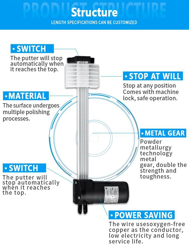 High Quality 200mm 400mm 600mm 1000mm 1500mm Stroke 12V Tubular Ball Screw Linear Actuator Price for Skylight