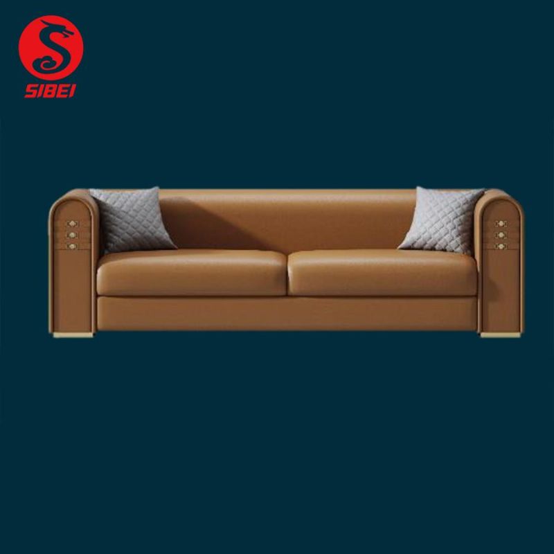 Chinese Furniture Genuine Leather Modern Design Home Living Room Sofa