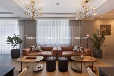 Hotel Modern Design Hotel furniture Wooden Table Lobby Sectional Sofa