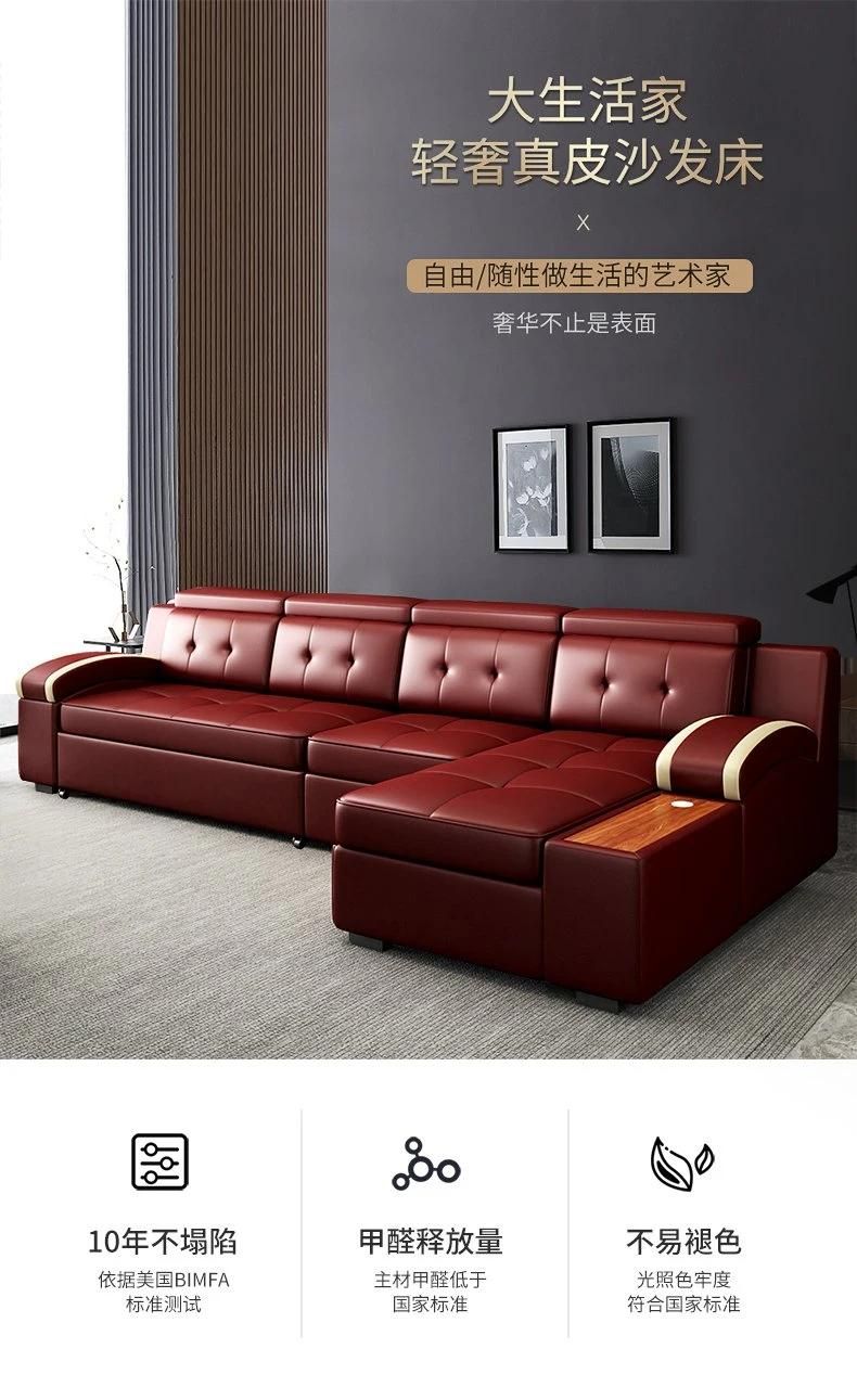 Living Room Furniture L Shaped Synthetic Leather Sofa Set