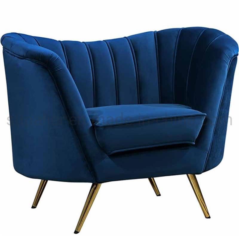 2020 New Arrival Home Furniture Blue Velvet Leisure Sofa