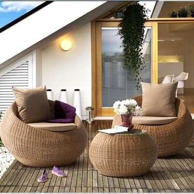 Combination Courtyard Imitation Rattan Table and Chair Sofa Outdoor