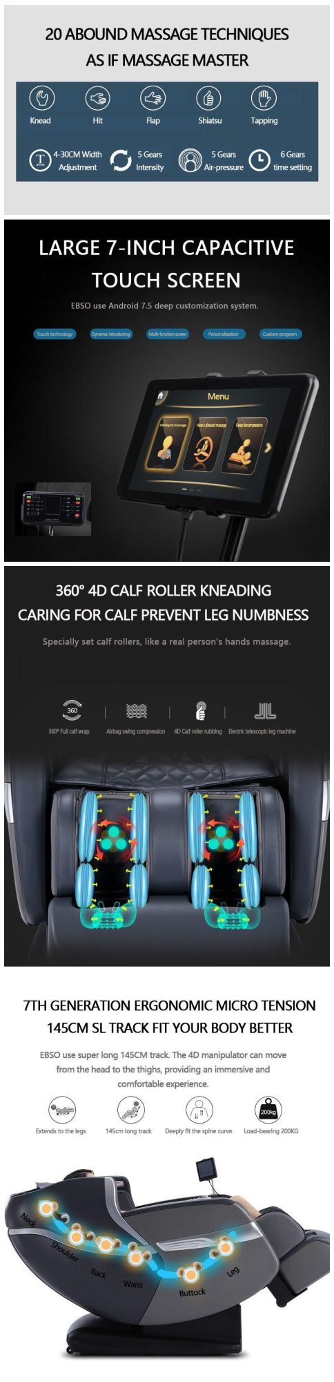 Prevailing Gaming 3D Music Display Massage Sofa with Roller Ball