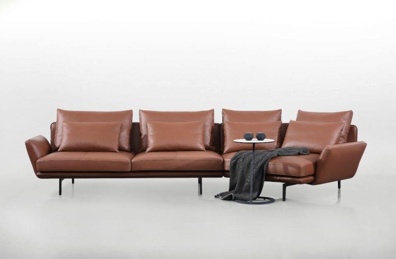 New Modern Home Furniture Multi-Functional Sectional Leather Sofa Set in Living Room Furniture
