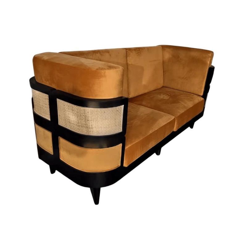 Retro Style Rattan Wicker Restaurant Wicker Couch Sofa