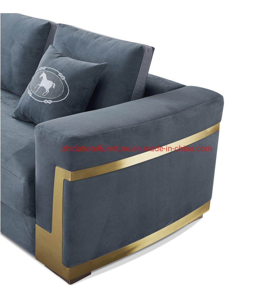 Luxury Lounge Fabrics Leisure Living Room Furniture Velvet Leisure Sofa