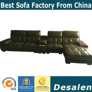 Modern Furniture L Shape Sectional Genuine Leather Sofa (A848)