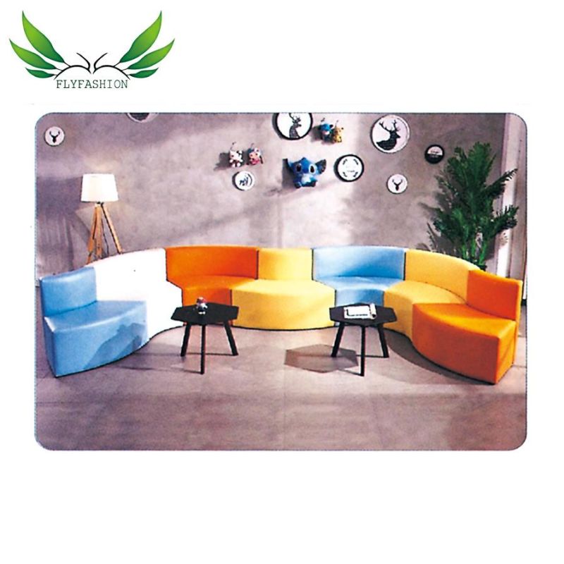 Round Colorful Soft Leather Comfortable Sofa for Kids