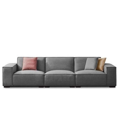Modern Leisure Home Fabric Sectional Seating Leather Corner Couch Mags Modular Low Arm Sofa for Living Room Furniture