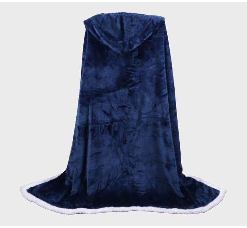 100% Polyester Velvet Flannel Sherpa Throw Bed Sofa Knit Blanket Hoodie Blanket Fuzzy Blanket Wearable Cloak Blanket