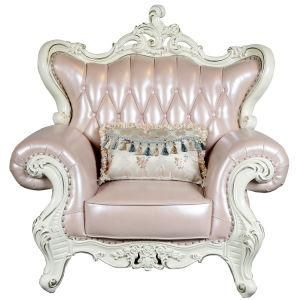 China Royal Furniture Factory Leather Sofa with Cocktail Table (6016)