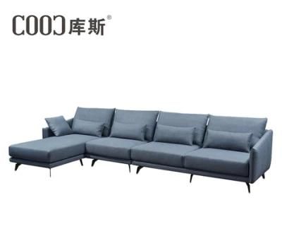 Italian Minimalist Style Combination Sofa Light Blue Luxury Fabric Sofa