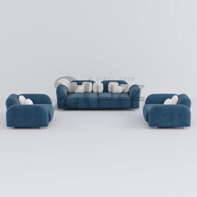Contemporary Design Hotel Office Home Furniture Living Room Blue Lovely Fabric Sofa
