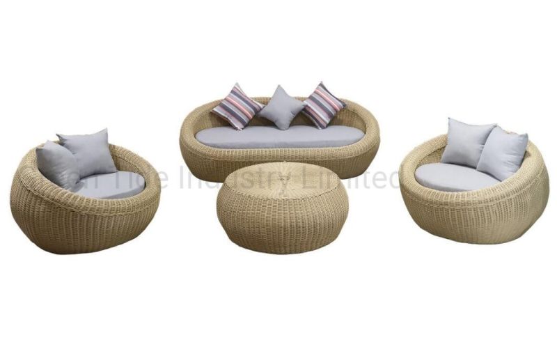 Hot Sale Outdoor Furniture Round Wicker Rattan Egg Sofa Set 4PCS