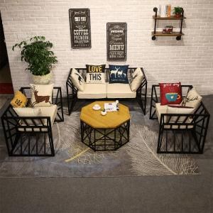 Latest Coffee Shop Furniture Design Metal Frame Sofa Set