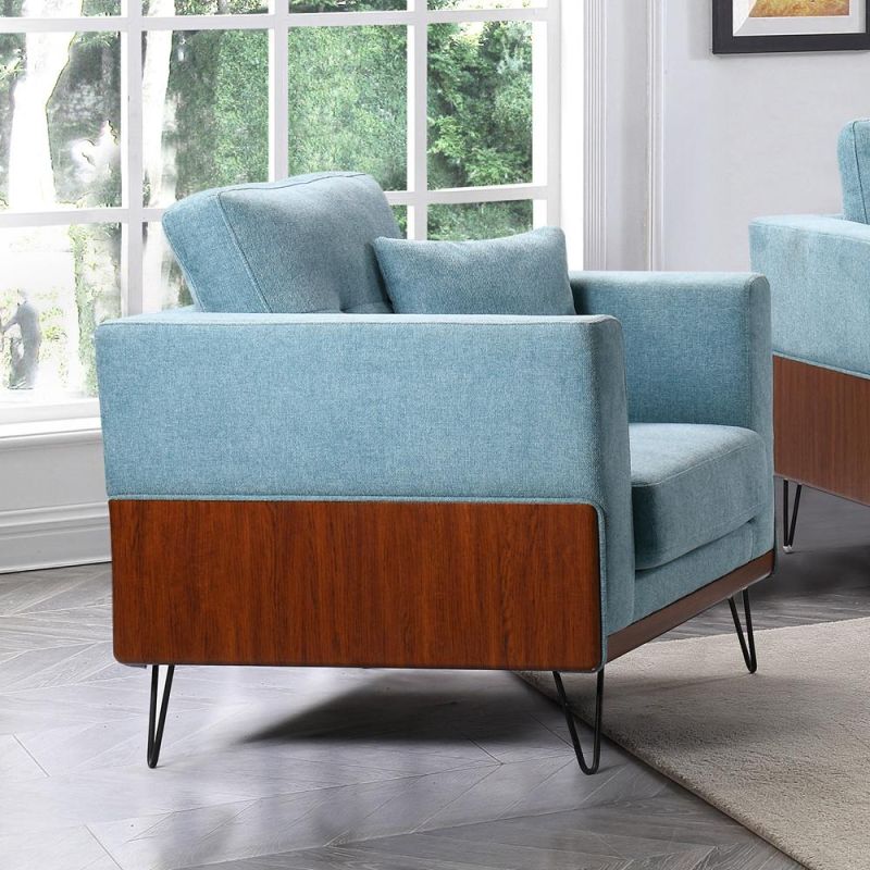 Nova Jssa030 Stylish 1 Seater Single Sofas with Cocoa Color Soild Wood Base
