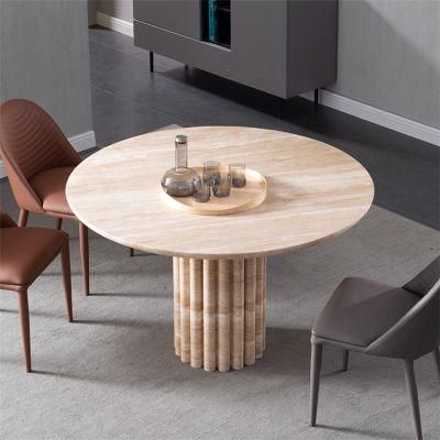 Natural Travertine Top Stone Coffee Table Set for Hotel Design