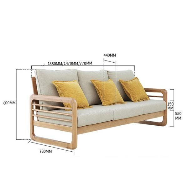 Modern Minimalist Custom White Oak Sofa