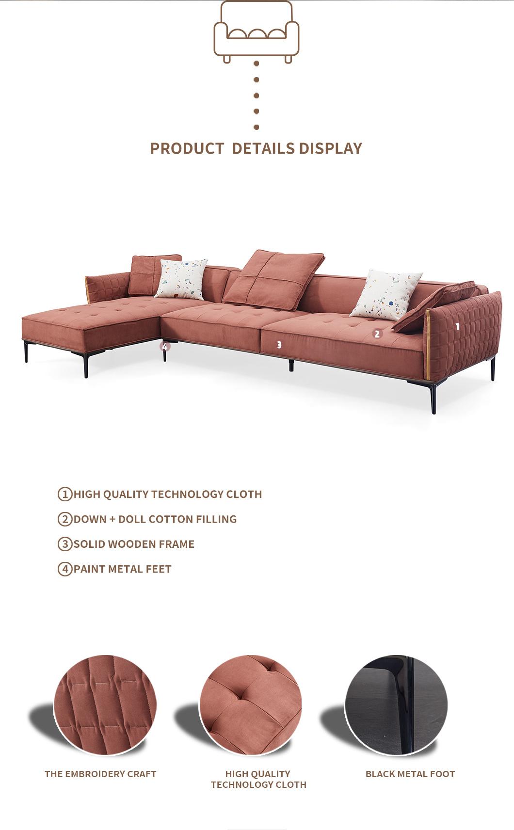 High-End Home Furniture Sectional Science and Technology Cloth Sofa Modern Sectional Sofa