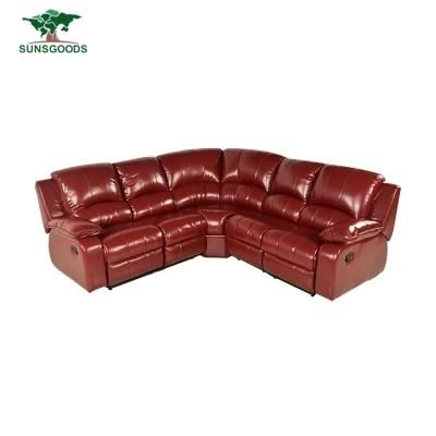 Best Selling Modern Living Sofa Furniture Tufted Leather Elegant 3 Seat Red Sofa