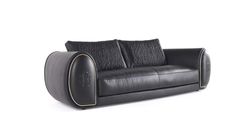 Zhida Furnishing Manufacturer Customized Top Quality Living Room Furniture 4 Seater Italian Style Sectional Villa Leather Sofa