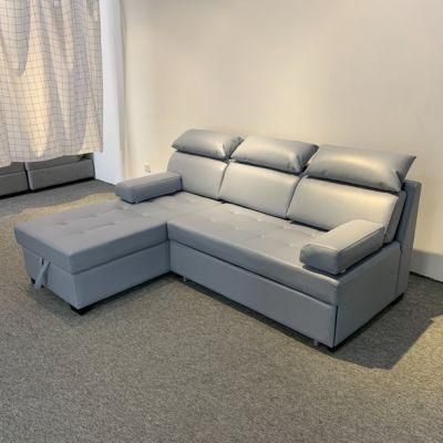 Light Gray Technical Cloth Sofa Small Apartment Living Room Chaise