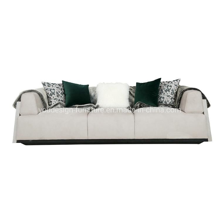 Modern Luxury I Shaped Sofa Wooden Base Fabric Sectional Sofas Set Furniture for Living Room