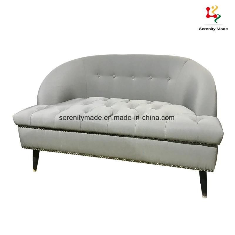 American Style Luxury Modern Button Tufted Nailhead Trim Fabric Upholstered Sofa