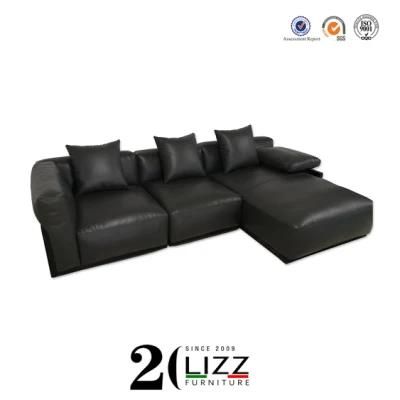 Popular European Home/Hotel Furniture Lounge Leisure Wooden Leather Sofa Set