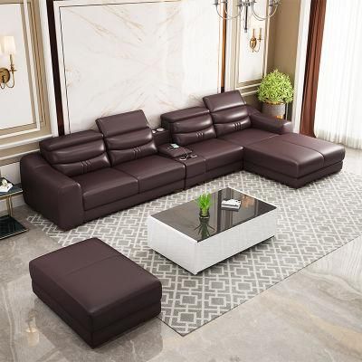 Leather Sofa Corner Leather Sofa Small Apartment Leather Art Sofa Living Room Combination Living Room Sofa Combination Set